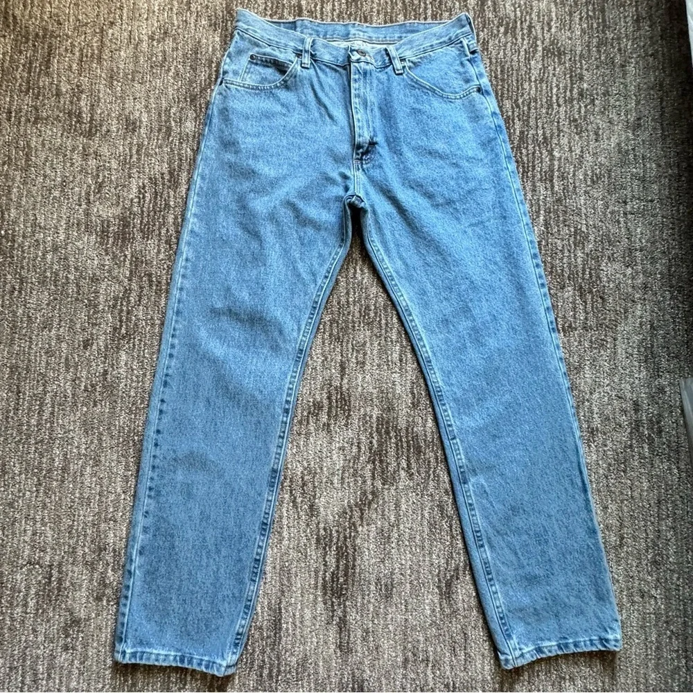 Wrangler‎ Men's Straight Regular Fit Jeans Blue Size 34x32 5- Pocket Normcore